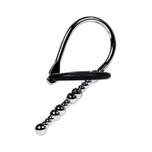 Серебристый уретральный плаг-бусины TOYFA Metal с мягким фиксириющим кольцом - ToyFa - купить с доставкой в Димитровграде