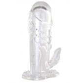 Прозрачная гелевая насадка с клиторальным отростком - 13 см. - Toyfa Basic - в Димитровграде купить с доставкой