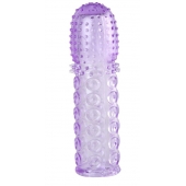 Насадка гелевая фиолетовая с точками, шипами и наплывами - 13,5 см. - Toyfa Basic - в Димитровграде купить с доставкой