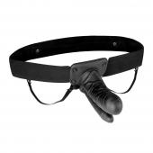Полый страпон с двумя отростками и вибрацией Unisex Vibrating Hollow Strap-On Double Penetrating Dildo - 17,8 см. - Lux Fetish - купить с доставкой в Димитровграде