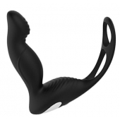 Черный вибромассажер простаты P-PLEASER W ERECTION ENHANCE - Dream Toys - в Димитровграде купить с доставкой