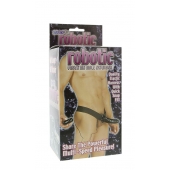 Мужской фаллопротез с вибрацией ROBOTIC MALE STRAP-ON BLACK - 17 см. - Seven Creations - купить с доставкой в Димитровграде