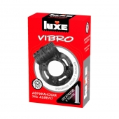 Чёрное эрекционное виброкольцо Luxe VIBRO  Африканский Эль Дьябло  + презерватив - Luxe - в Димитровграде купить с доставкой