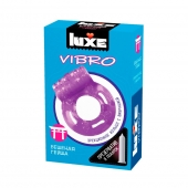 Фиолетовое эрекционное виброкольцо Luxe VIBRO  Бешеная гейша  + презерватив - Luxe - в Димитровграде купить с доставкой