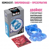 Голубое эрекционное виброкольцо Luxe VIBRO  Дьявол в доспехах  + презерватив - Luxe - в Димитровграде купить с доставкой