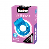 Голубое эрекционное виброкольцо Luxe VIBRO  Кошмар русалки  + презерватив - Luxe - в Димитровграде купить с доставкой