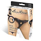 Черные плюшевые трусики для страпона - Lux Fetish - купить с доставкой в Димитровграде