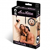 Черные фиксаторы с креплением к двери - Lux Fetish - купить с доставкой в Димитровграде