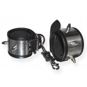 Серебристо-черные наручники с шипами и металлическим блеском - Sitabella - купить с доставкой в Димитровграде