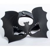 Черная кожаная маска на глаза  Летучая мышь - Sitabella - купить с доставкой в Димитровграде