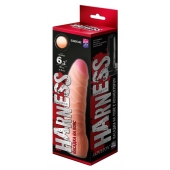 Телесная изогнутая насадка на Harness с коннектором BLACK LINE - 17 см. - LOVETOY (А-Полимер) - купить с доставкой в Димитровграде