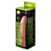 Телесная изогнутая насадка на Harness с коннектором GREEN LINE - 18 см. - LOVETOY (А-Полимер) - купить с доставкой в Димитровграде