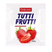 Пробник гель-смазки Tutti-frutti с земляничным вкусом - 4 гр. - Биоритм - купить с доставкой в Димитровграде