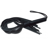 Чёрная кожаная плеть с жесткой ручкой - 63 см. - Sitabella - купить с доставкой в Димитровграде