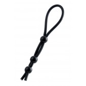 Черное лассо на пенис с тремя бусинами - A-toys - в Димитровграде купить с доставкой