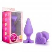 Фиолетовая анальная пробка Naughty Candy Heart Do Me Now - 8,9 см. - Blush Novelties - купить с доставкой в Димитровграде