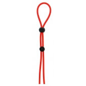 Красное лассо на пенис с двумя бусинами STRETCHY LASSO CAGE - Dream Toys - в Димитровграде купить с доставкой