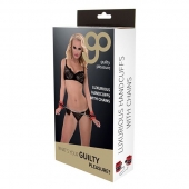 Красно-чёрные наручники на металлической цепочке - Blush Novelties - купить с доставкой в Димитровграде