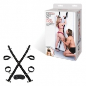 Чёрный набор для фиксации у двери - Lux Fetish - купить с доставкой в Димитровграде