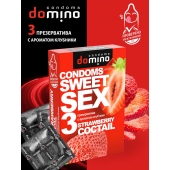 Презервативы для орального секса DOMINO Sweet Sex с ароматом клубничного коктейля  - 3 шт. - Domino - купить с доставкой в Димитровграде