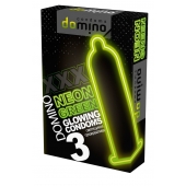Презервативы DOMINO Neon Green со светящимся в темноте кончиком - 3 шт. - Domino - купить с доставкой в Димитровграде
