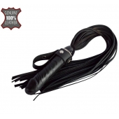 Черная плеть  Ковбой  с ручкой-фаллосом - 55 см. - Sitabella - купить с доставкой в Димитровграде