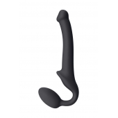 Черный безремневой страпон Silicone Bendable Strap-On S - Strap-on-me - купить с доставкой в Димитровграде