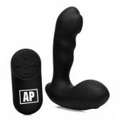 Черный стимулятор простаты Alpha-Pro 7X P-Milker Silicone Prostate Stimulator with Milking Bead - XR Brands - в Димитровграде купить с доставкой