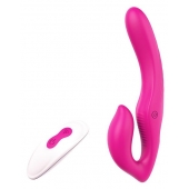 Ярко-розовый безремневой страпон REMOTE DOUBLE DIPPER - 22 см. - Dream Toys - купить с доставкой в Димитровграде