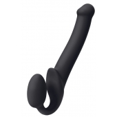 Черный безремневой страпон Silicone Bendable Strap-On M - Strap-on-me - купить с доставкой в Димитровграде