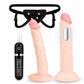 Регулируемые трусики с 2 насадками - 16 и 15 см. - Lux Fetish - купить с доставкой в Димитровграде