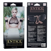 Черные мягкие наручники Entice French Cuffs с цепью - California Exotic Novelties - купить с доставкой в Димитровграде