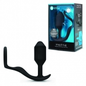 Черное эрекционное кольцо с анальным плагом Snug   Tug - b-Vibe - в Димитровграде купить с доставкой