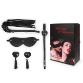 Эротический набор в черном цвете: маска, кляп, пэстисы, плётка - Notabu - купить с доставкой в Димитровграде