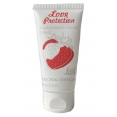 Лубрикант на водной основе с ароматом малины Love Protection Strawberry - 50 мл. - Lola Games - купить с доставкой в Димитровграде