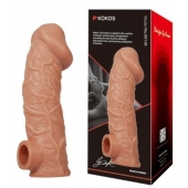 Телесная насадка на фаллос с фиксацией мошонки EXTREME SLEEVE - 15,6 см. - KOKOS - в Димитровграде купить с доставкой