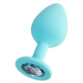 Мятная анальная втулка Brilliant с прозрачным кристаллом - 8 см. - ToyFa - купить с доставкой в Димитровграде