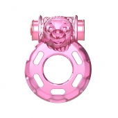 Розовое эрекционное кольцо с вибрацией Pink Bear - Baile - в Димитровграде купить с доставкой