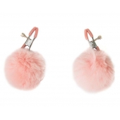 Зажимы на соски Angelic с розовыми меховыми шариками - Lola Games - купить с доставкой в Димитровграде
