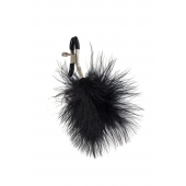 Зажимы на соски с черным пухом Euphoric - Lola Games - купить с доставкой в Димитровграде