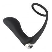 Черное эрекционное кольцо с анальной вибропробкой Vibrating Ring   Plug - Orion - в Димитровграде купить с доставкой