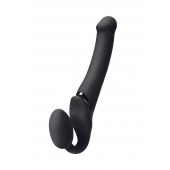 Черный безремневой вибрострапон Silicone Bendable Strap-On M - Strap-on-me - купить с доставкой в Димитровграде