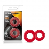 Набор из 2 красных эрекционных колец Stay Hard Donut Rings - Blush Novelties - в Димитровграде купить с доставкой