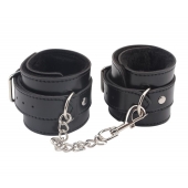 Черные оковы на ноги Obey Me Leather Ankle Cuffs - Chisa - купить с доставкой в Димитровграде