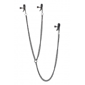 Черные зажимы на соски и клитор на цепочке DELUXE NIPPLE   CLIT CLAMPS - Dream Toys - купить с доставкой в Димитровграде
