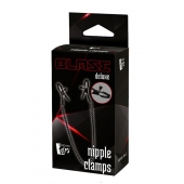 Черные зажимы на соски на цепочке BLAZE DELUXE NIPPLE CLAMPS - Dream Toys - купить с доставкой в Димитровграде