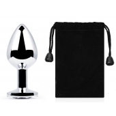 Серебристая анальная пробка с прозрачным стразом - 7,2 см. - Anal Jewelry Plug - купить с доставкой в Димитровграде