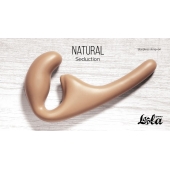Бежевый безремневой страпон Seduction - 20,5 см. - Lola Games - купить с доставкой в Димитровграде