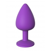 Фиолетовая анальная пробка со стразом Her Little Gem Large Plug - 9,5 см. - Pipedream - купить с доставкой в Димитровграде