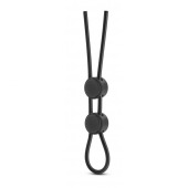 Черное двойное эрекционное лассо Silicone Double Loop Cock Ring - Blush Novelties - в Димитровграде купить с доставкой